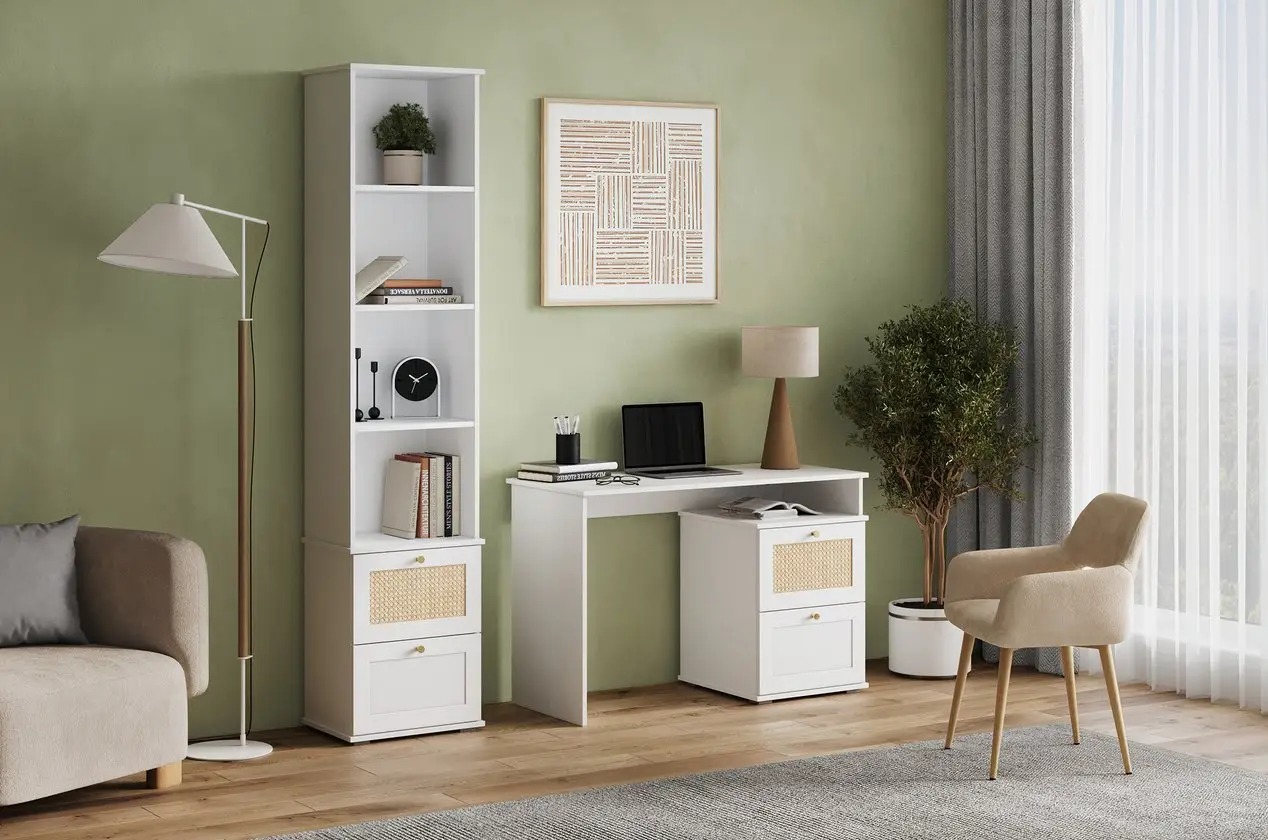 4843545 Bàn Làm Việc Alvis-1 Trắng - Ảnh 2