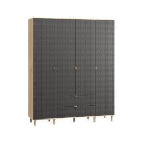 Tủ Quần Áo Tedjons Leaf - 4 Xám Chì