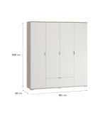 Tủ quần áo Stella Màu Gỗ Sồi -4.1 - Ảnh 2