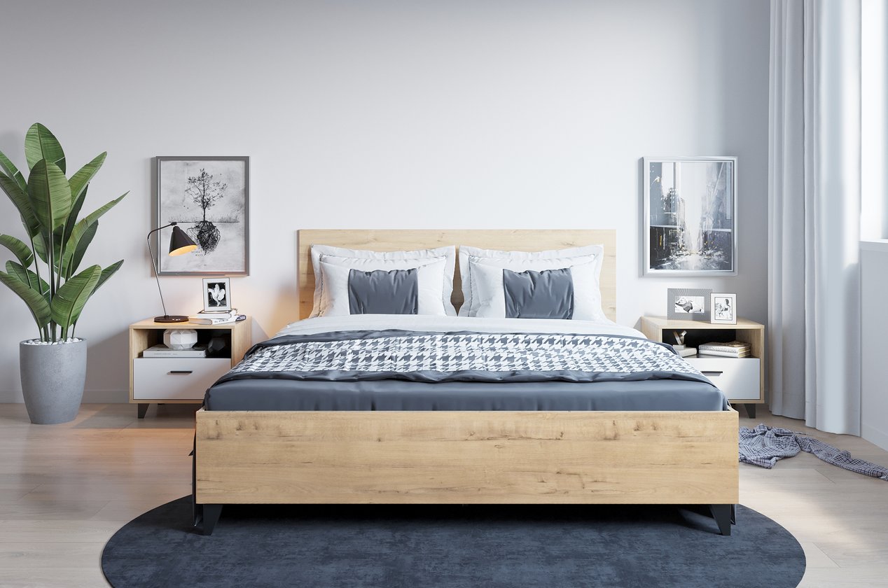 4195439 Combo Phòng Ngủ Oakland-1 Irish Wood Trắng - Ảnh 1