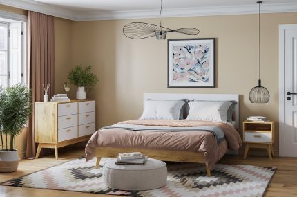 Combo Phòng Ngủ Nordic-4 Trắng Vân Gỗ