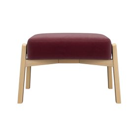 Ghế Đôn Chân Gỗ Bọc Nhung Hardy Ultra Berry