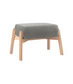 Ghế Đôn Chân Gỗ Bọc Vải Hardy Soft Grey