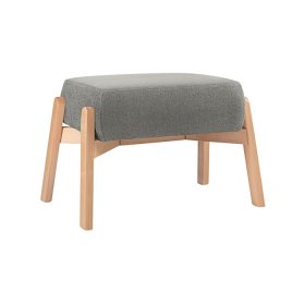 Ghế Đôn Chân Gỗ Bọc Vải Hardy Soft Grey