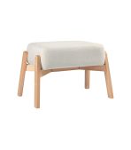 Ghế Đôn Chân Gỗ Bọc Vải Hardy Soft Milk