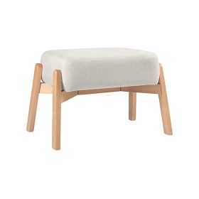 Ghế Đôn Chân Gỗ Bọc Vải Hardy Soft Milk