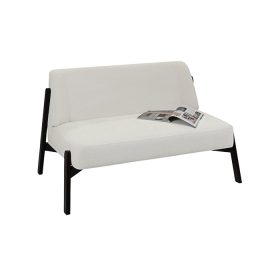 Ghế Sofa Đôi Chân Gỗ Bọc Vải Hardy Bucle White