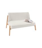 Ghế Sofa Đôi Chân Gỗ Bọc Vải Hardy Soft Milk