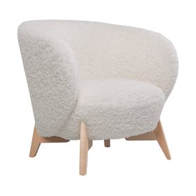 Ghế Sofa Đơn Bọc Vải Lông Cừu Tilar Dobby Cozy Milk