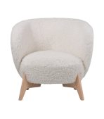 Ghế Sofa Đơn Bọc Vải Lông Cừu Tilar Dobby Cozy Milk - Ảnh 2