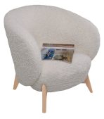 Ghế Sofa Đơn Bọc Vải Lông Cừu Tilar Dobby Cozy Milk - Ảnh 9