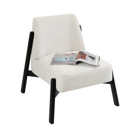 Ghế Sofa Đơn Chân Gỗ Bọc Vải Hardy Bucle White