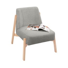 Ghế Sofa Đơn Chân Gỗ Bọc Vải Hardy Soft Grey