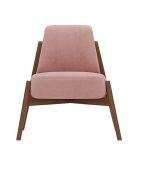 Ghế Sofa Đơn Chân Gỗ Bọc Vải Hardy Soft Pink