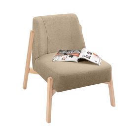 Ghế Sofa Đơn Chân Gỗ Bọc Vải Hardy Soft Toffe