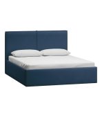 Giường Ebi-Floor Nhung 160 Xanh Navy