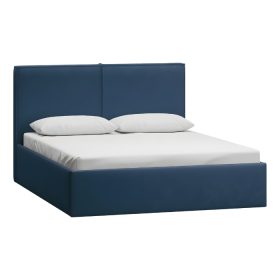 Giường Ebi-Floor Nhung 160 Xanh Navy