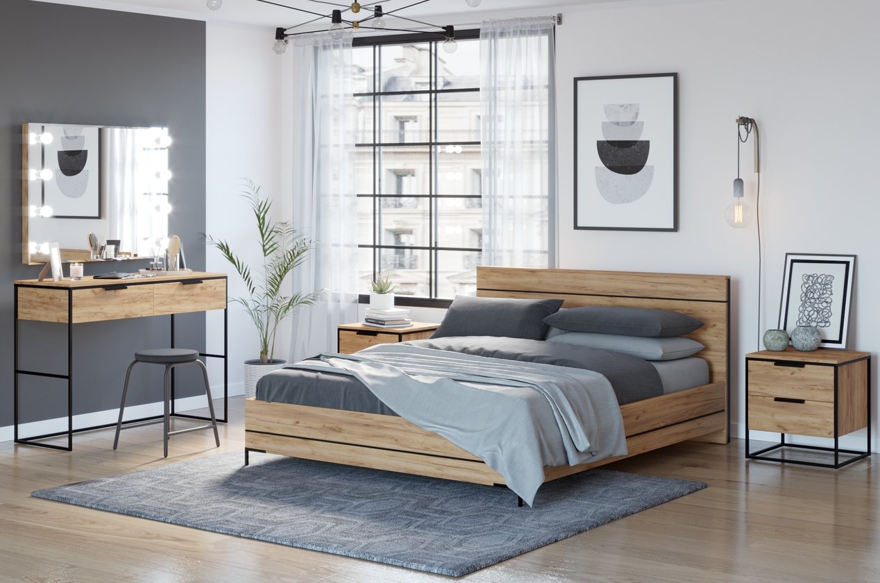 Phòng ngủ mô-đun Nord-2 Oak Golden Combo phòng ngủ Nord-2 Oak Golden - Ảnh 1