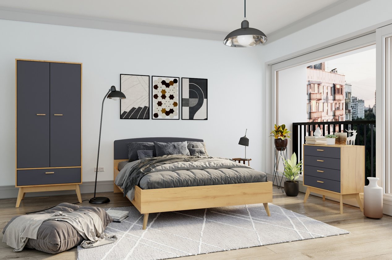 Phòng ngủ mô-đun Nordic-3 Dark Combo phòng ngủ Nordic-3 Dark - Ảnh 1