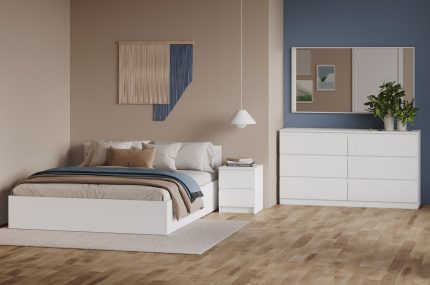 Combo phòng ngủ Selena-1 màu trắng