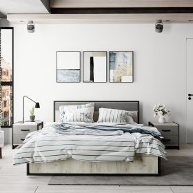 Combo phòng ngủ Techno-1 Oak Kraft White