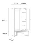 Tủ Quần Áo Monteo - 2 Trắng - Ảnh 3