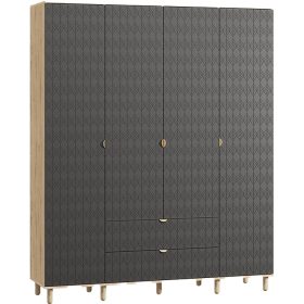 Tủ Quần Áo Tedjons Leaf - 4 Xám Chì