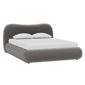 Giường Amber Nhung 140 Ultra Grey