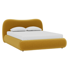 Giường Amber Nhung 160 Ultra Mustard