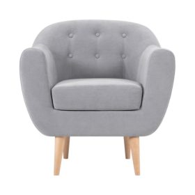 Ghế Sofa Đơn Bọc Nhung Rotterdam Danel Silver