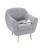 Ghế Sofa Đơn Bọc Nhung Rotterdam Danel Silver - Ảnh 3