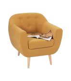 Ghế Sofa Đơn Bọc Nhung Rotterdam Danel Yellow - Ảnh 3