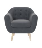 Ghế Sofa Đơn Bọc Nhung Rotterdam Danel Grafit