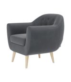 Ghế Sofa Đơn Bọc Nhung Rotterdam Danel Grafit - Ảnh 2