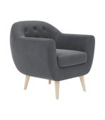 Ghế Sofa Đơn Bọc Nhung Rotterdam Danel Grafit - Ảnh 3