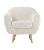 Ghế Sofa Đơn Bọc Vải Lông Cừu Rotterdam Dobby Cozy Milk