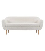 Ghế Sofa Thẳng Bọc Vải Lông Cừu Rotterdam-3 Dobby Cozy Milk