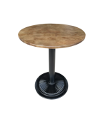 Bàn cafe chân gang mâm mặt gỗ