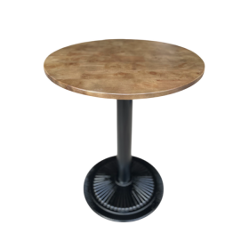 Bàn cafe chân gang mâm mặt gỗ