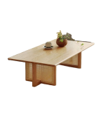 Bàn trà mây chân thập chữ nhật