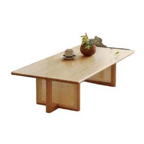 Bàn trà mây chân thập chữ nhật