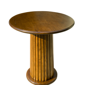 Bàn Cafe Double Column Walnut Nhạt