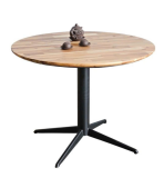 Bàn Cafe Iron Low Walnut Nhạt