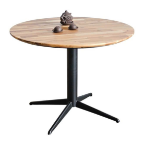 Bàn Cafe Iron Low Walnut Nhạt