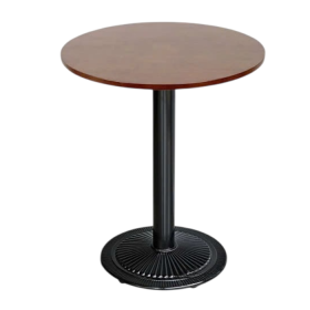 Bàn Cafe Cast Iron + Wood Walnut Đậm