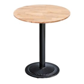 Bàn Cafe Cast Iron + Wood Walnut Nhạt