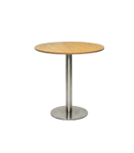 Bàn Cafe Inox Round Walnut Nhạt