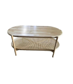 Bàn trà mây Oval mặt gỗ Tự Nhiên