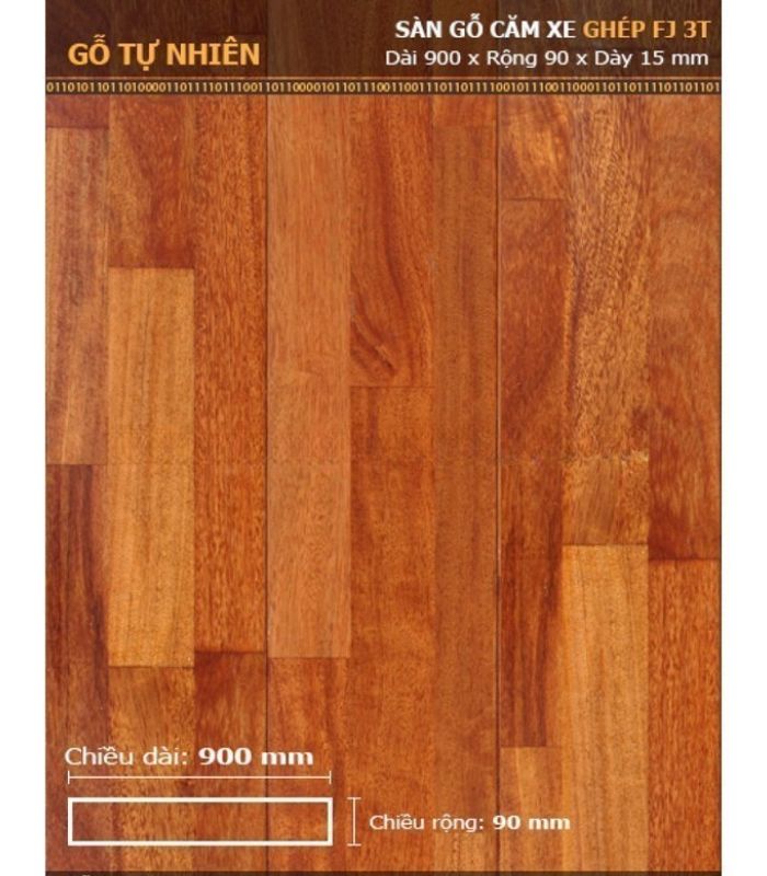 Sàn Gỗ Căm Xe 3K 15mm