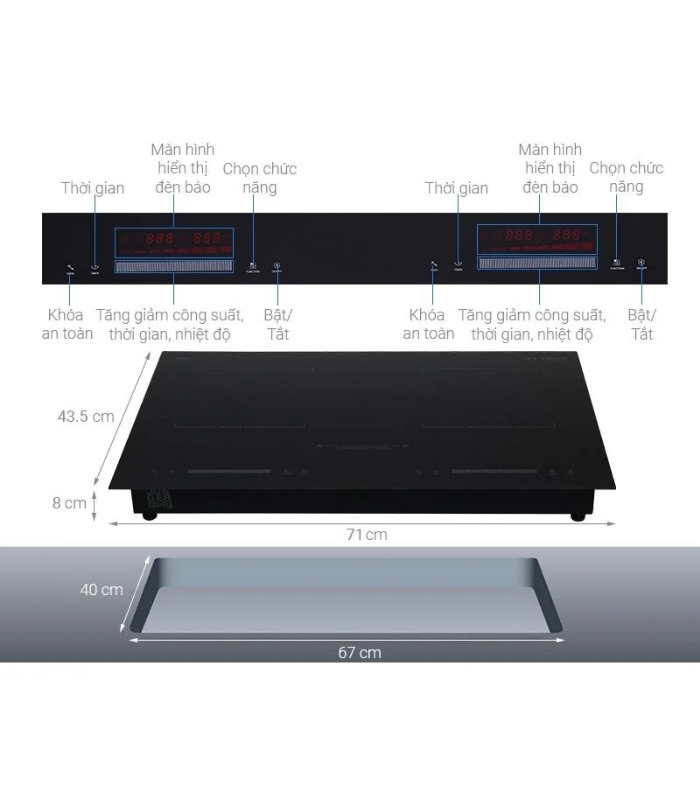 Bếp từ đôi Junger CEJ-200-II lắp âm